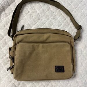 Kenox Khaki Canvas Messenger Bag